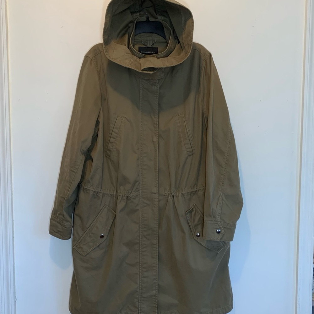 Banana Republic Oversized Military Parka Barn Jacket Women Large - Picture 3 of 12